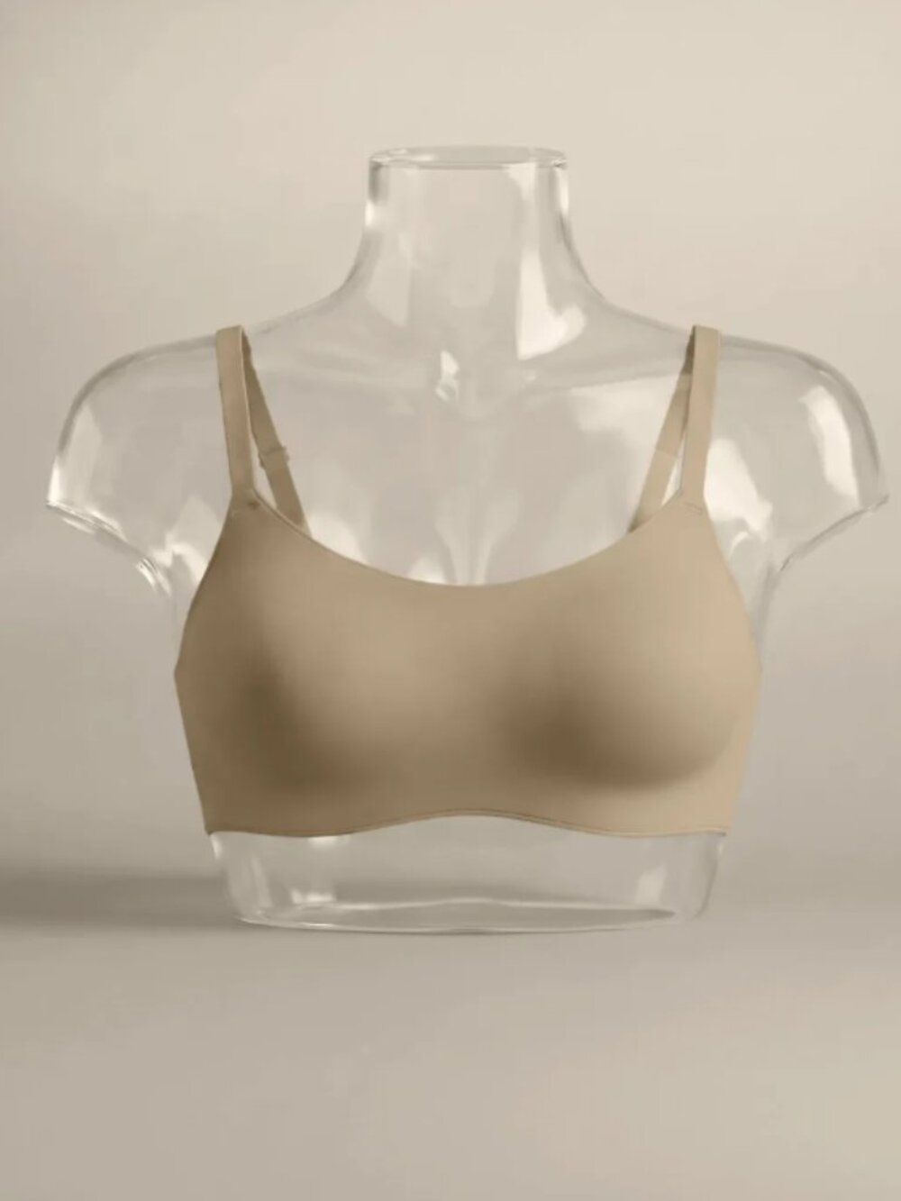 HUUG Daily Scoop Bra Nude (Stone) Medium M Wireless Adjustable Straps NWT